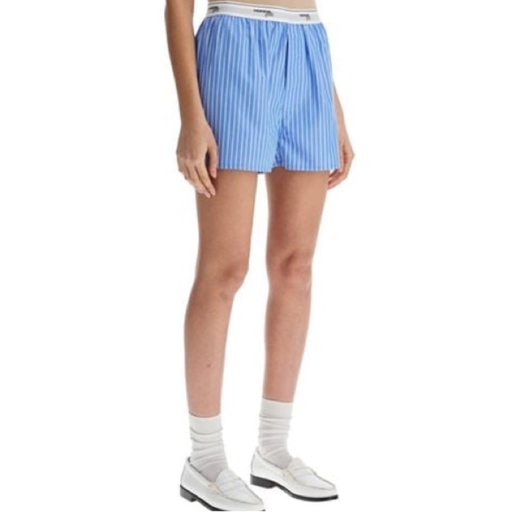 Blue Striped Women's Shorts